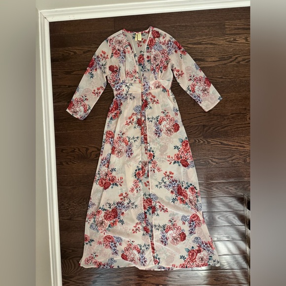 Japna Sheer Floral Maxi Dress Small - Picture 2 of 8